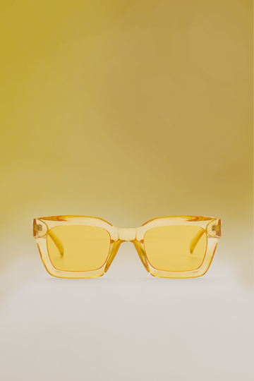 NA-KD Accessories Återvunna fyrkantiga solglasögon - Yellow