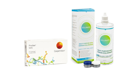Proclear Toric CooperVision (6 linser) + Solunate Multi-Purpose 400 ml med linsetui