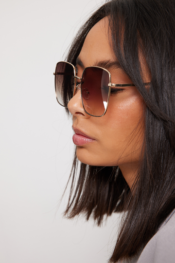 NA-KD Accessories Retro solglasögon - Brown