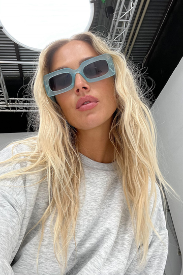 NA-KD Accessories Solglasögon med stora chunky bågar - Blue
