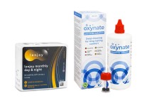 Lenjoy Monthly Day & Night (6 linser) + Oxynate Peroxide 380 ml med linsetui