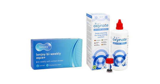 Lenjoy Bi-weekly Aqua+ (6 linser) + Oxynate Peroxide 380 ml med linsetui