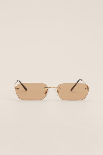 NA-KD Accessories Båglösa tunna solglasögon - Brown