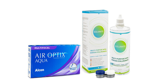 Air Optix Aqua Multifocal (6 linser) + Solunate Multi-Purpose 400 ml med linsetui