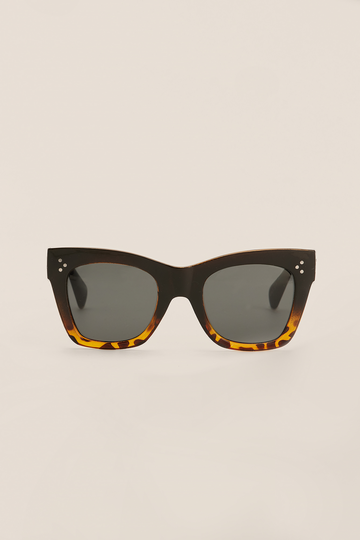 NA-KD Accessories Tvåtonade cateye-solglasögon - Black