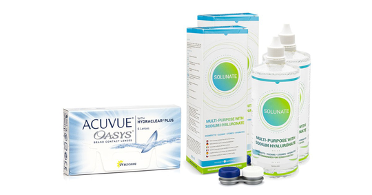 Acuvue Oasys (6 linser) + 2 x Solunate Multi-Purpose 400 ml med linsetui
