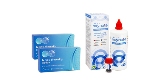 Lenjoy Bi-weekly Aqua+ (12 linser) + Oxynate Peroxide 380 ml med linsetui