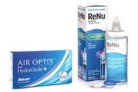 Air Optix Plus Hydraglyde (6 linser) + ReNu MultiPlus 360 ml med linsetui