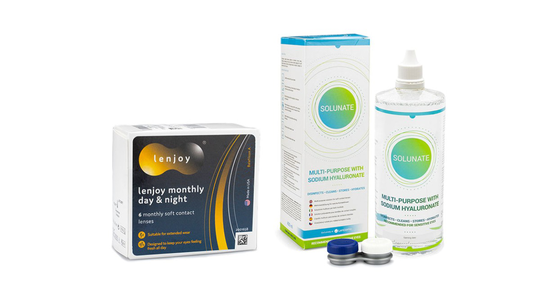 Lenjoy Monthly Day & Night (6 linser) + Solunate Multi-Purpose 400 ml med linsetui