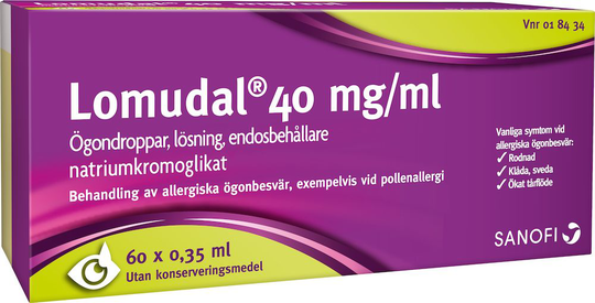 Lomudal® Ögondroppar, lösning i endosbehållare 40mg/ml Endosbehållare, 60st