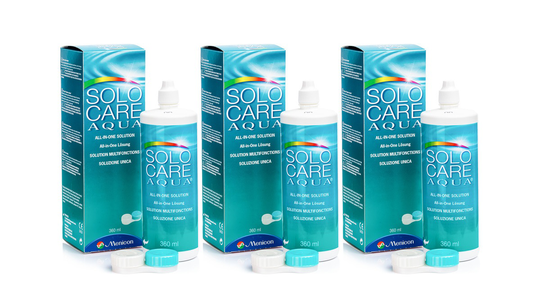 SOLOCARE AQUA 3 x 360 ml med linsetuier