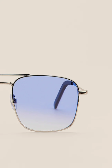 NA-KD Accessories Basic metallbågade solglasögon - Blue
