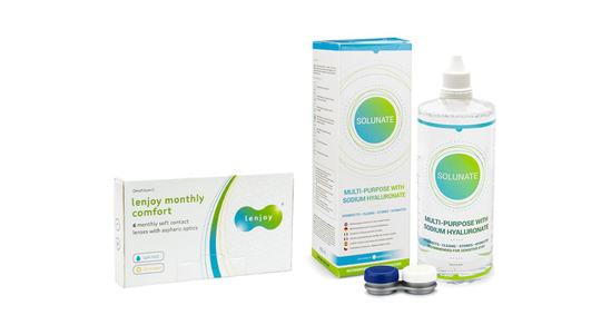 Lenjoy Monthly Comfort (6 linser) + Solunate Multi-Purpose 400 ml med linsetui