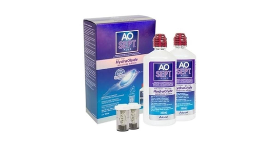 AOSEPT PLUS med Hydraglyde 2 x 360 ml med linsetuier