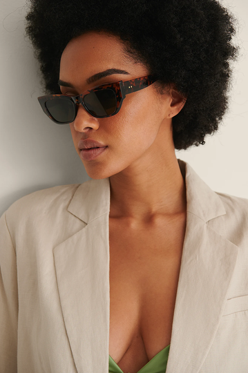 NA-KD Accessories Cateye-Bågade Solglasögon - Brown