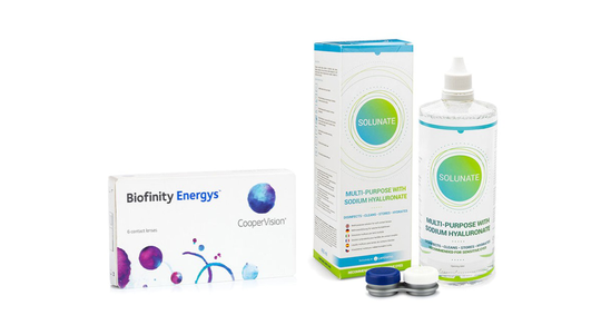 Biofinity Energys CooperVision (6 linser) + Solunate Multi-Purpose 400 ml med linsetui