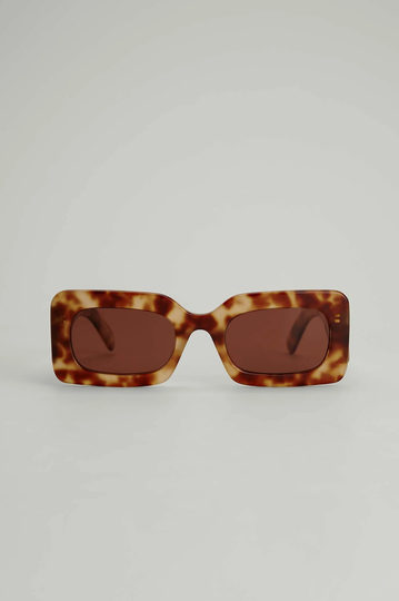 NA-KD Accessories Solglasögon med chunky acetatbågar - Brown