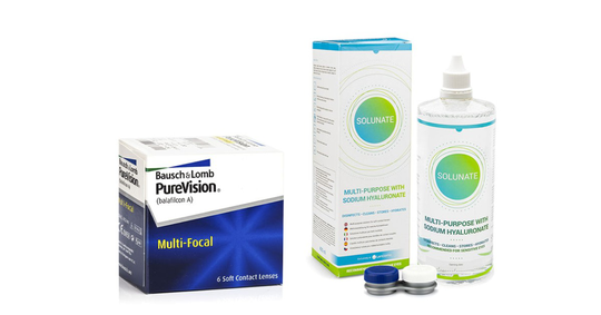 PureVision Multi-Focal (6 linser) + Solunate Multi-Purpose 400 ml med linsetui