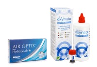 Air Optix Plus Hydraglyde (6 linser) + Oxynate Peroxide 380 ml med linsetui