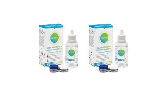 Solunate Multi-Purpose 2 x 50 ml med linsetuier travel pack