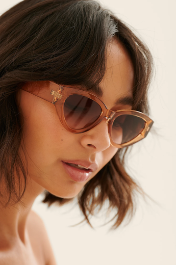 NA-KD Accessories Breda Cateye solglasögon - Beige