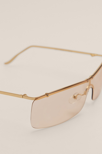 NA-KD Accessories Tunna solglasögon utan ram - Gold