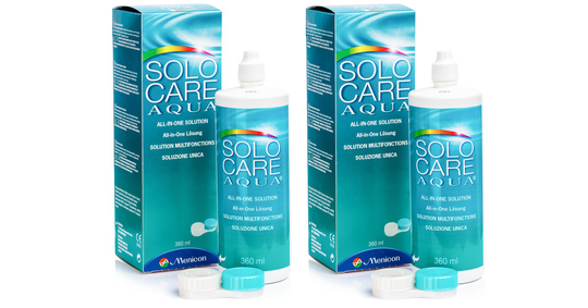 SOLOCARE AQUA 2 x 360 ml med linsetuier
