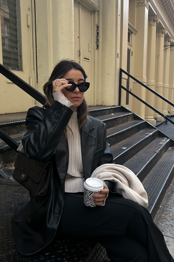 NA-KD Accessories Cateye Solglasögon Med Fyrkantig Båge - Black