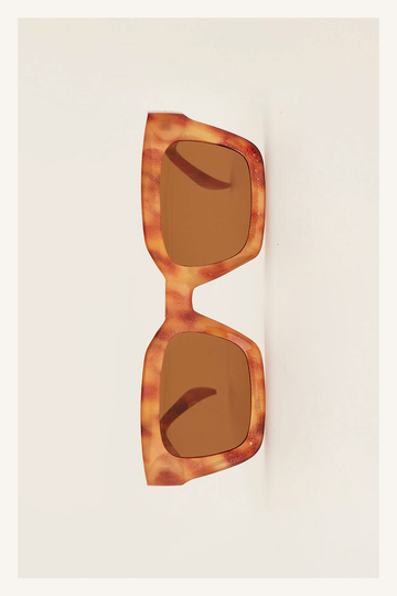 NA-KD Accessories Återvunna fyrkantiga solglasögon - Brown