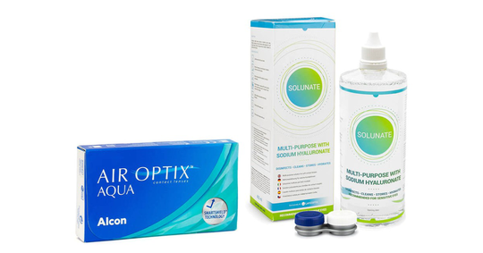 Air Optix Aqua (6 linser) + Solunate Multi-Purpose 400 ml med linsetui