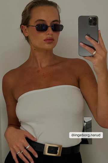 NA-KD Accessories Båglösa tunna solglasögon - Black