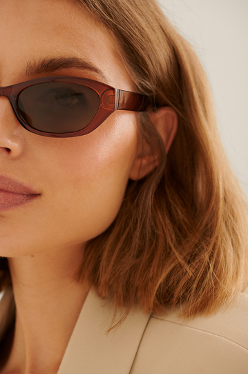 NA-KD Accessories Återvunna droppformade solglasögon i retrolook - Brown