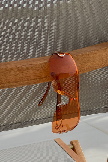 NA-KD Accessories Stora båglösa solglasögon - Orange