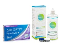 Air Optix Plus Hydraglyde Multifocal (6 linser) + Solunate Multi-Purpose 400 ml med linsetui