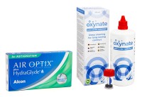 Air Optix Plus Hydraglyde for Astigmatism (3 linser) + Oxynate Peroxide 380 ml med linsetui